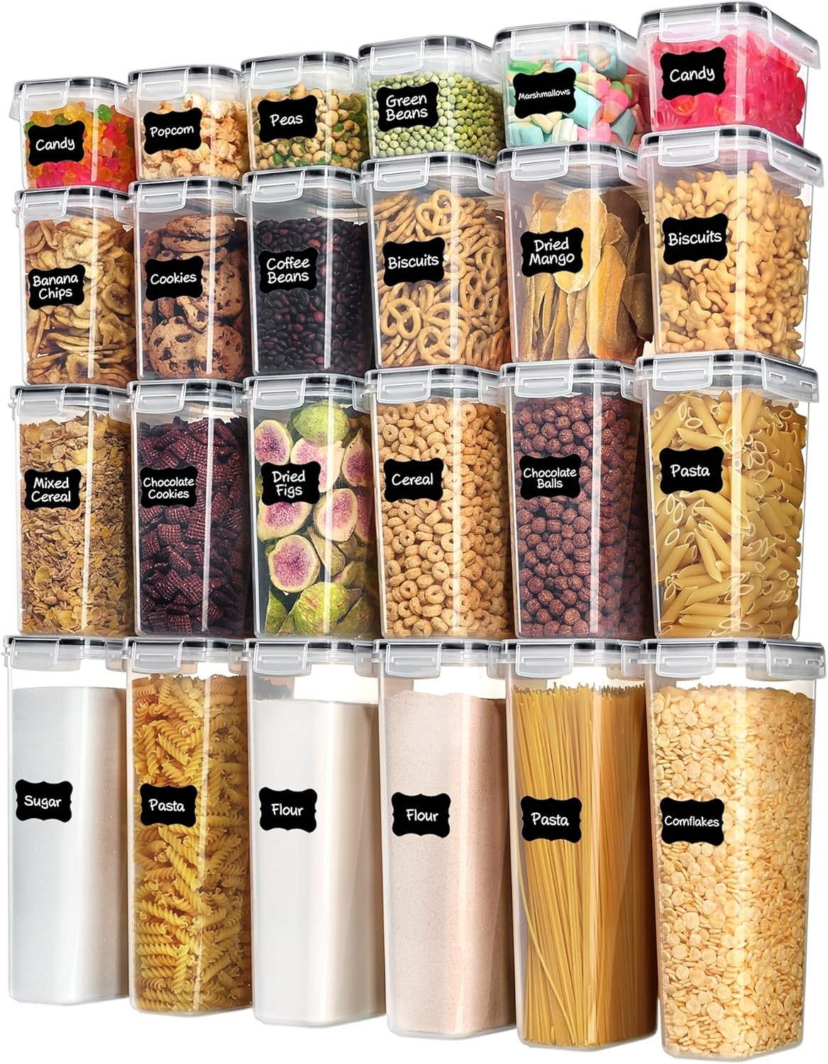 Airtight Food Storage Containers with Lids, 24 pcs